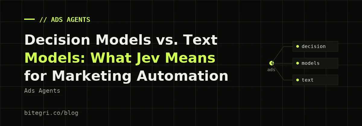 Node map cover for the article Decision Models vs. Text Models: What Jev Means for Marketing Automation