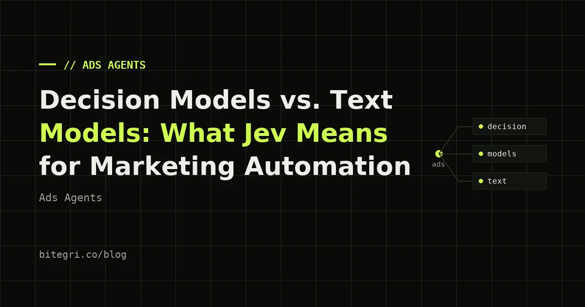 Node map cover for the article Decision Models vs. Text Models: What Jev Means for Marketing Automation